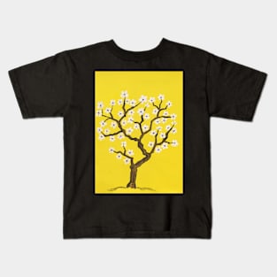 White tree on yellow Kids T-Shirt